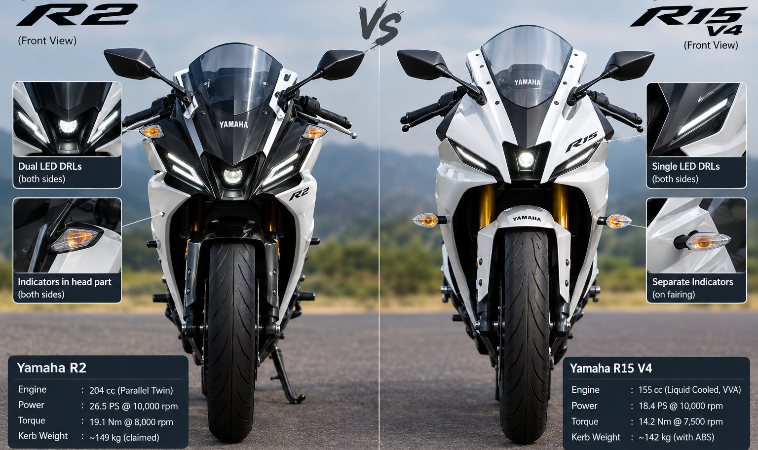 Yamaha R2 vs R15 V4 – Major Differences in Power, Design, Chassis & Features (2026)