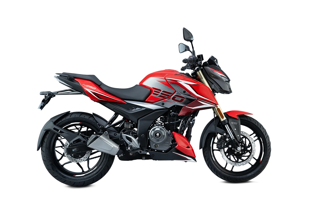 Bajaj Pulsar N250 Glossy Racing Red side view