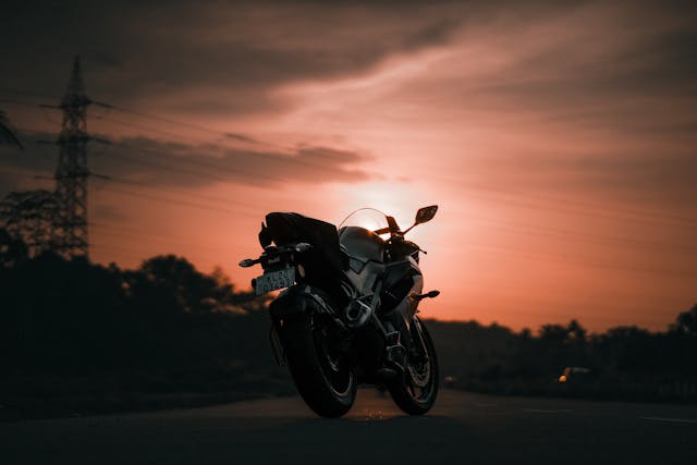 high mileage commuter motorcycle parked fuel efficient bike daily commuting