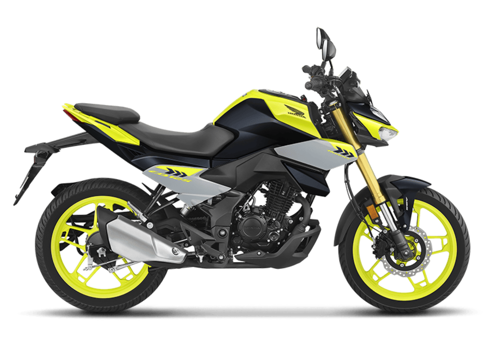 Honda CB125 Hornet Lemon Yellow front view