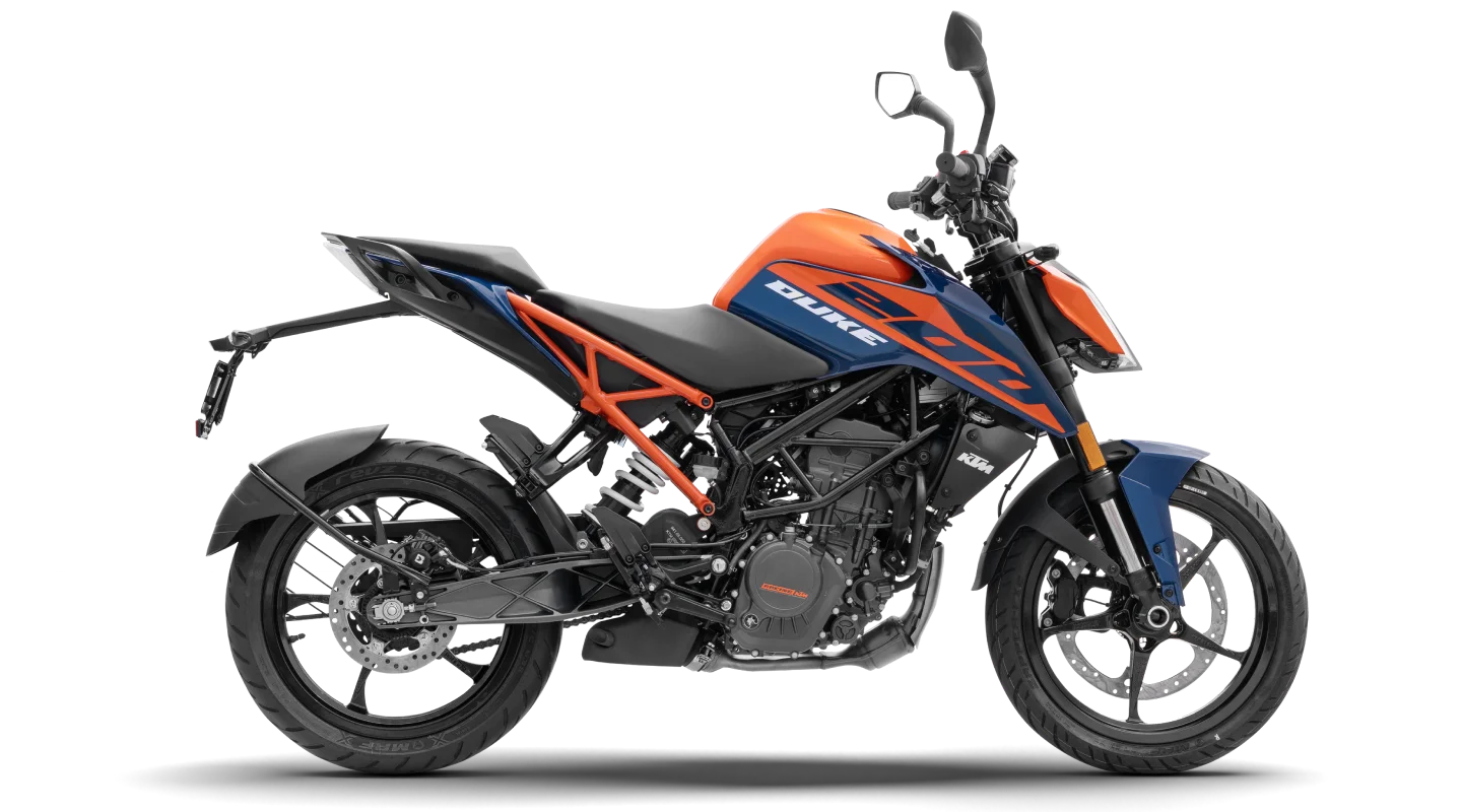 KTM Duke 200 Atlantic Blue front and side view