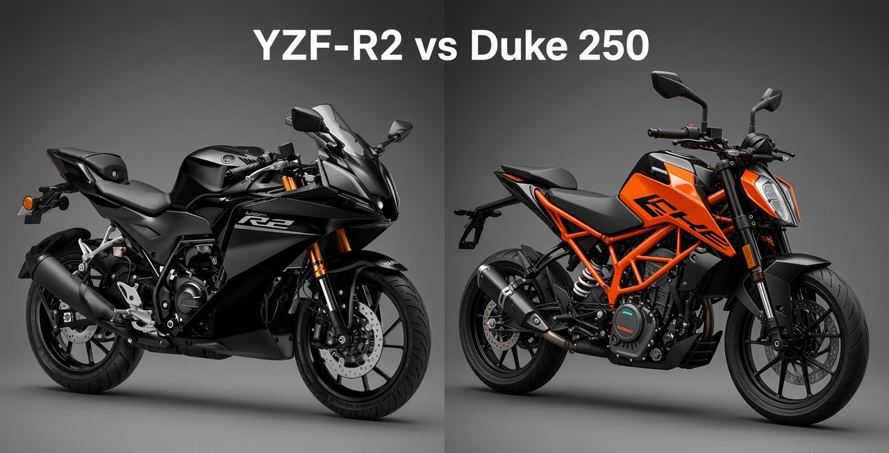 Yamaha YZF-R2 vs KTM Duke 250 – Realistic Comparison 2026 (Which One Suits You?)