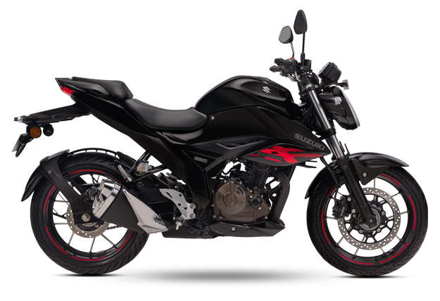 Suzuki Gixxer 250 Glass Sparkle Black side profile