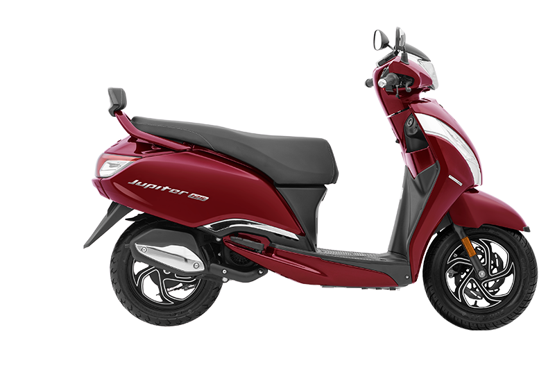 TVS Jupiter 125 Elegant Red side profile