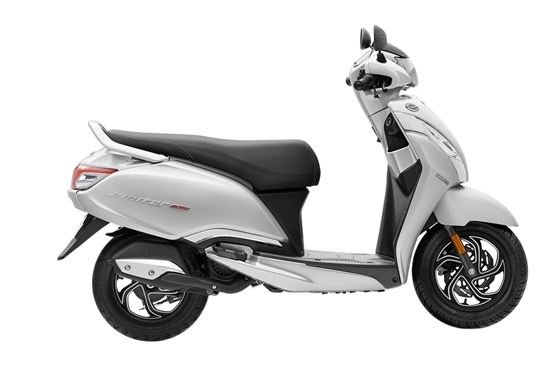 TVS Jupiter 125 Pristine White / dual-tone side view