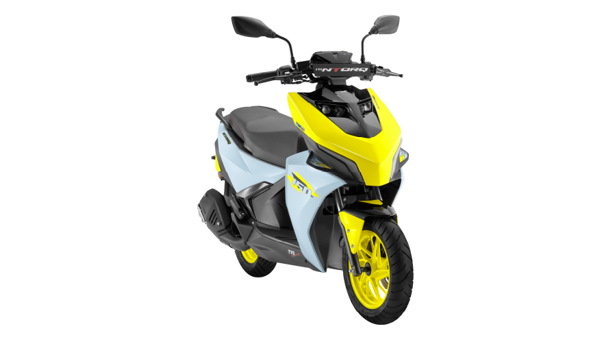 TVS Ntorq 150 Racing Red dynamic side profile