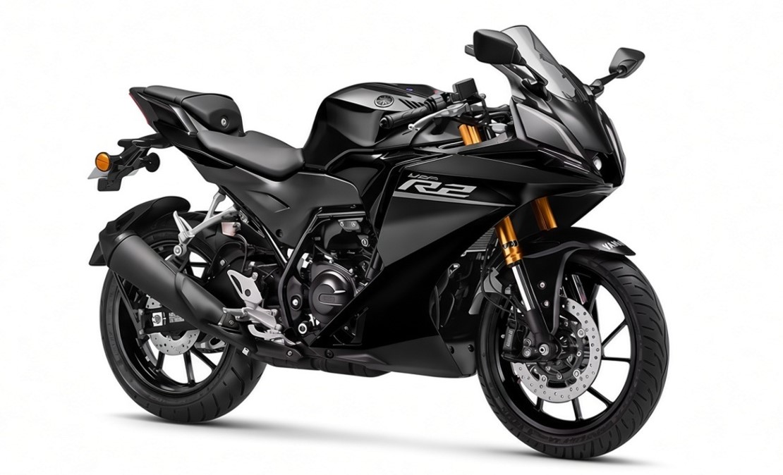 Yamaha YZF-R2 Metallic Black front three-quarter view aggressive supersport design India